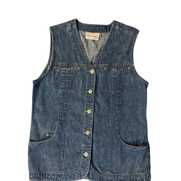 Stonebridge Blue Denim Button-Up Vest Womens L? Casual Wear - Picture 11 of 13